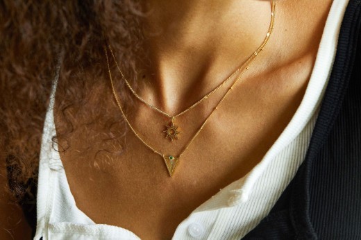 Simple Pendant Niche Design Necklace Electroplated 18K Gold Female