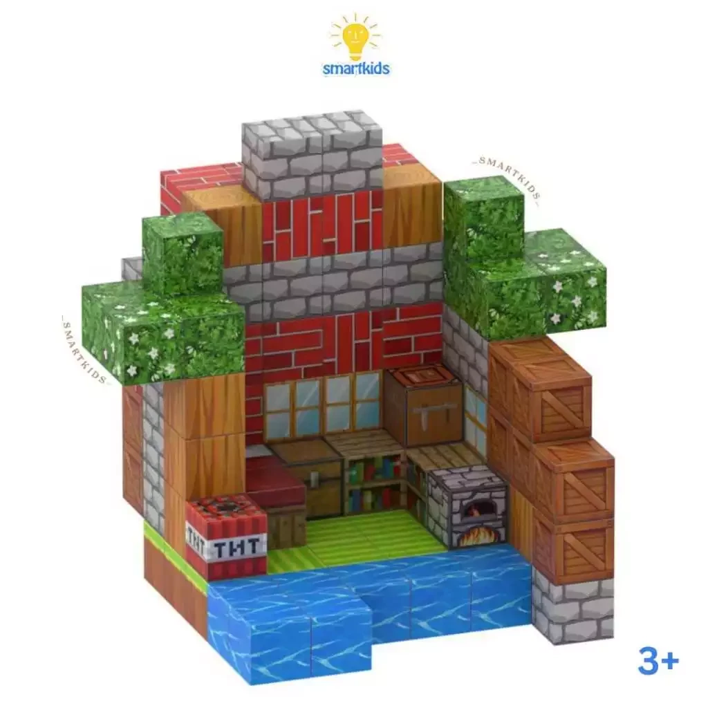 Minecraft Premium Magnetic Building 4D Cubes Minicraft My World Magnetic DIY 3D Puzzle Blocks