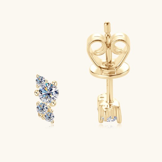 Fashion Simple Diamond Stud Earrings Female Personality Trendy Cool Style Earrings