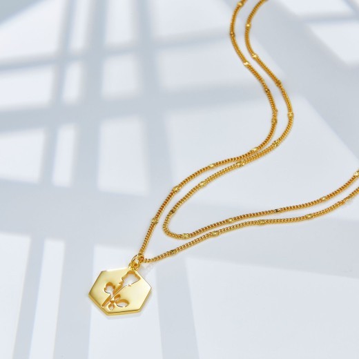 S925 Silver Double-layer Necklace French Style Design