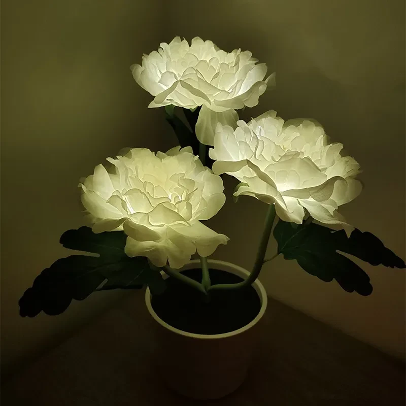 Simulated Peony Pot Planting Lamp