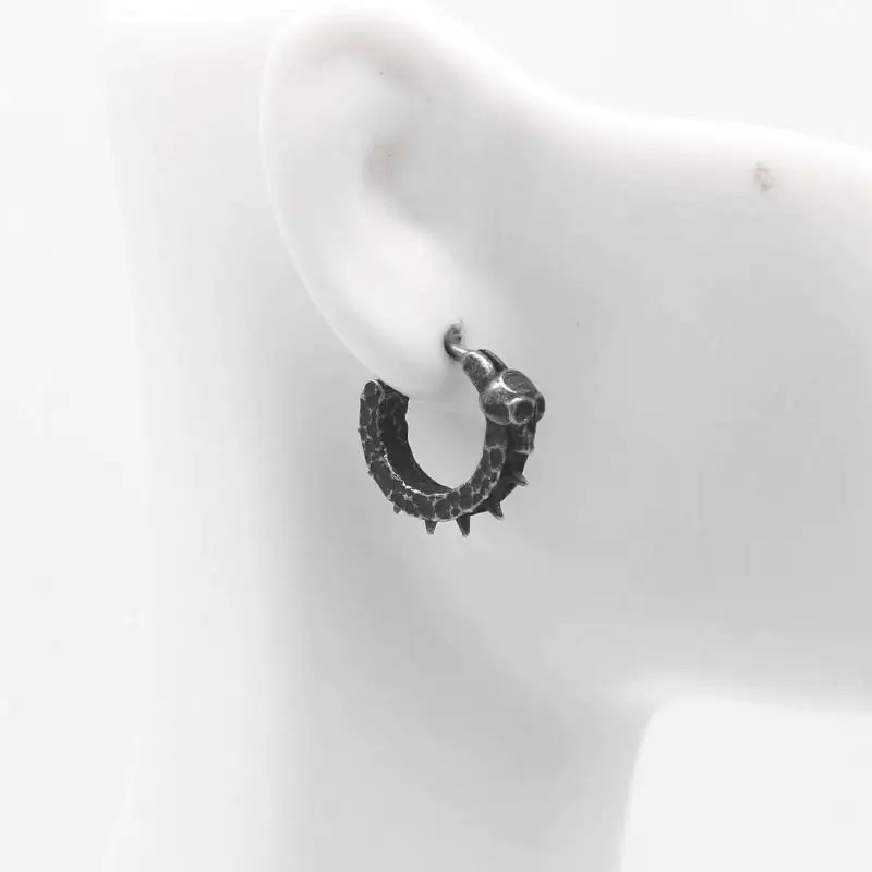 Gothic Black Skull Awl Earrings