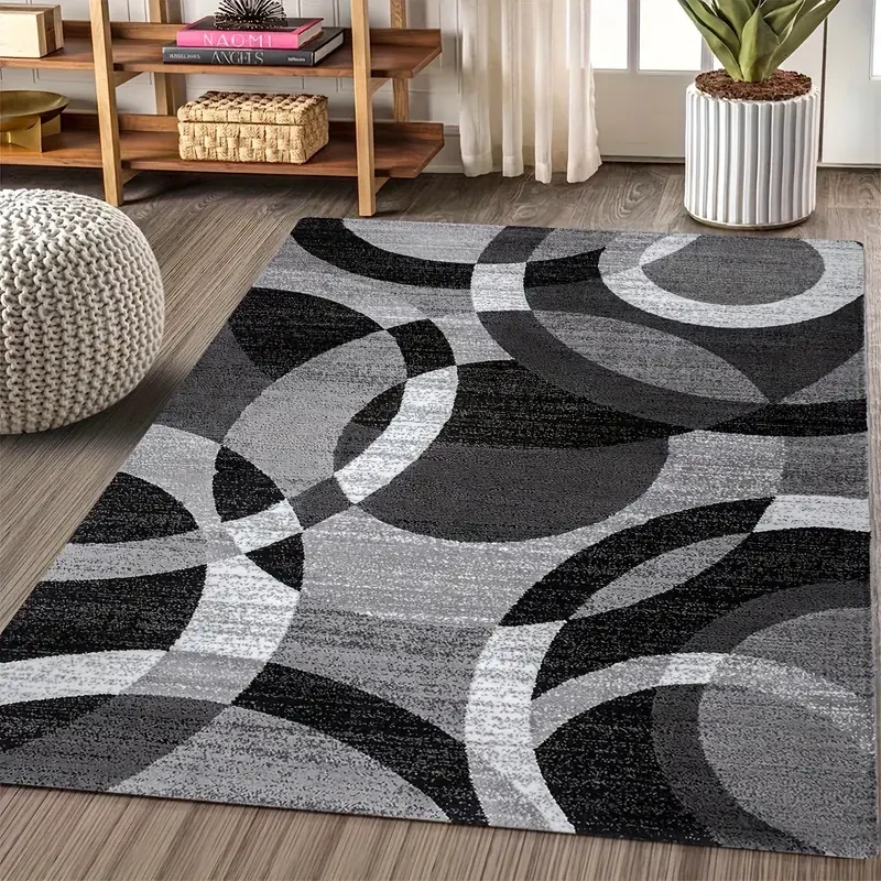 Modern Geometric Circle Print Area Rug
