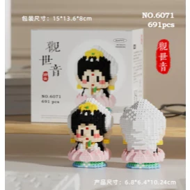 Nano Block Dewa Rezeki Guanyin Budha Smile God Satra Dewa Jodoh Set Gifts and Displays