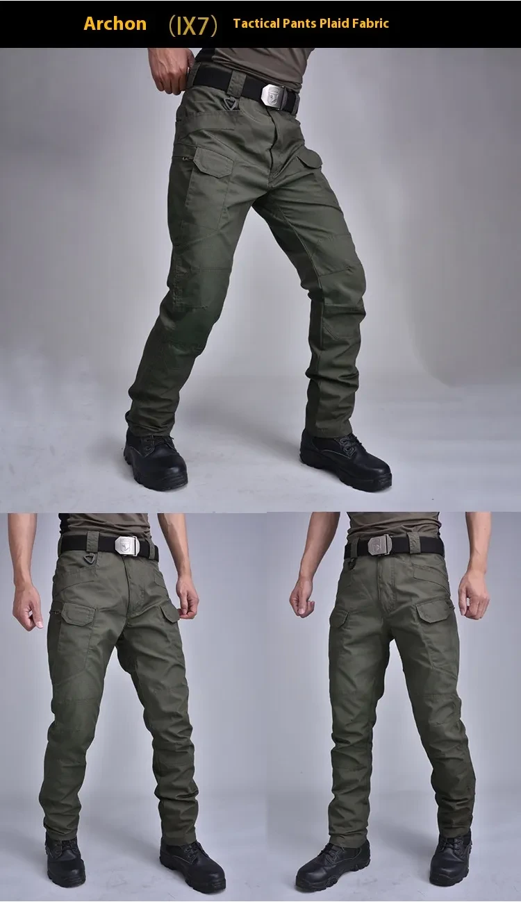 Tactical Pants Plaid Fabric IX9 City Military Fans Multi-pocket Overalls