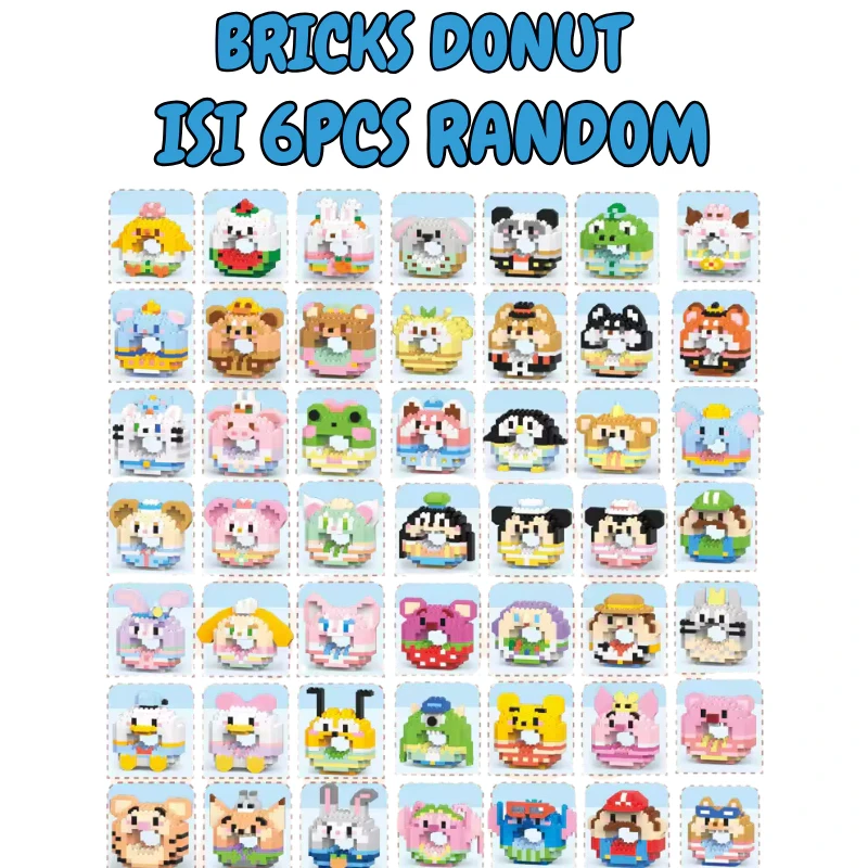 DMJ Fill 6Pcs DIY Nano Block Character Carring Bricks Toys Children Education Puzzle