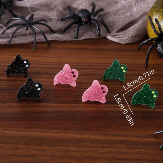 Halloween Cute Colorful Ghost Earings Set
