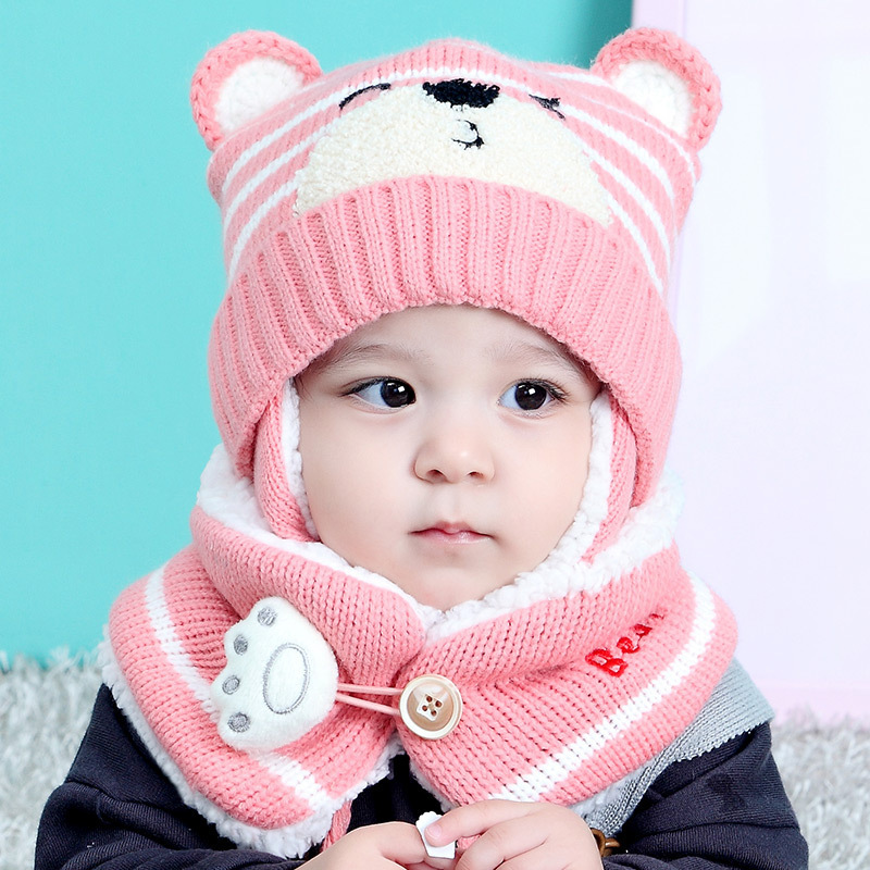 Baby Cute Bear Ear Protection And Neck Set