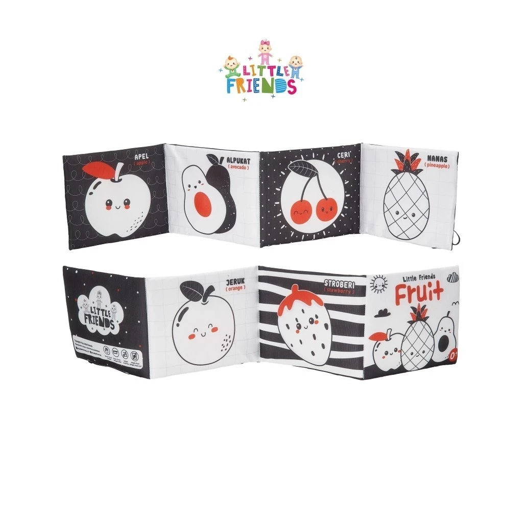 Big Monochrome Soft Book Little Friends Character Cloth Material
