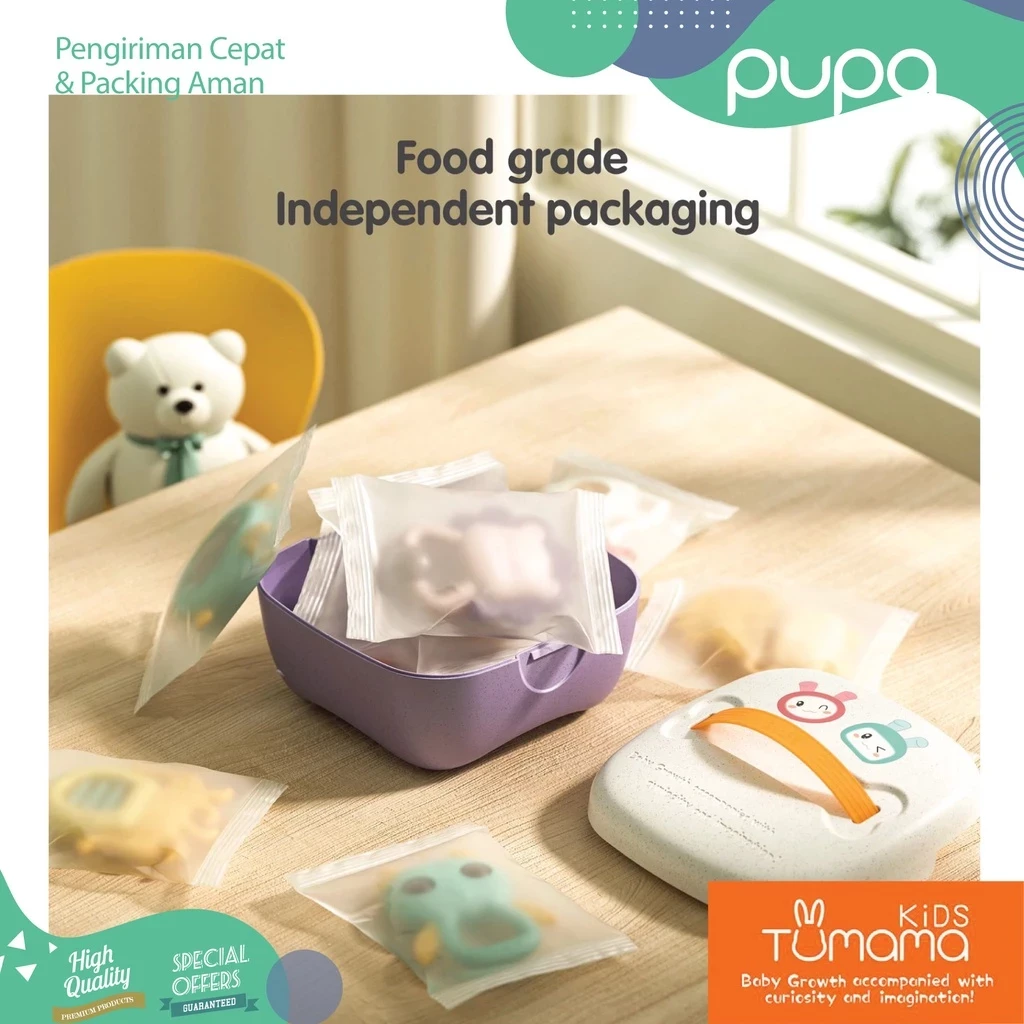 PUPA X TUMAMA Baby Rattle Teether Toy 10 in 1 + Box Baby Teether Toy Kids Included Set Box