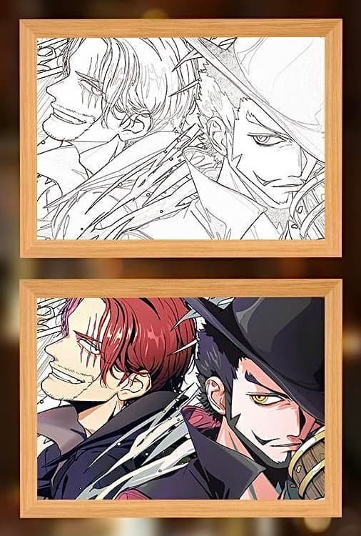 One Piece Shanks & Mihawk Light Frame