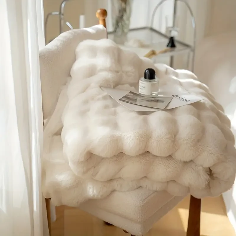 Ultra-Soft Faux Rabbit Fur Fluffy Blanket