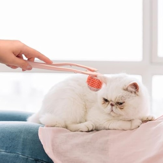 Pet Grooming Tool, Pink Cat Massager Roller With Scroll Wheel For Head And Face Massage