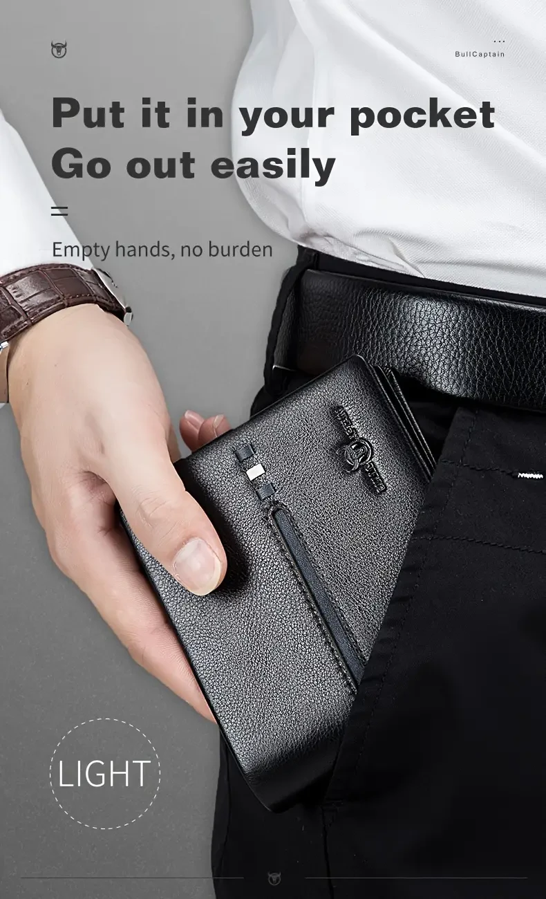 1pc Luxury Men's Top-Grain Cowhide Wallet - Spacious Multi Card Slots Large Capacity Card Bag - Durable and Stylish Accessory for Everyday Carry