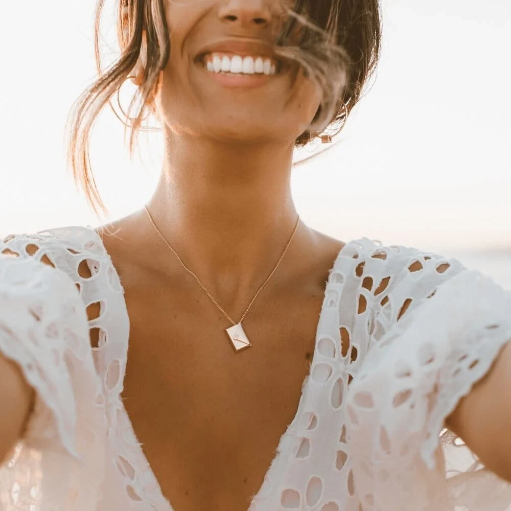 Custom Photo Envelope Locket Necklace