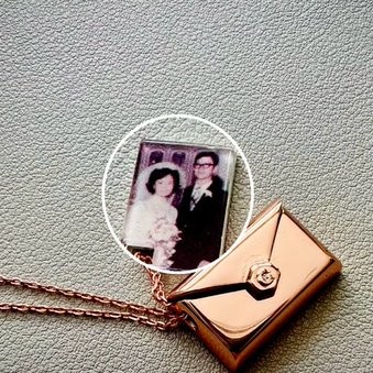 Custom Photo Envelope Locket Necklace