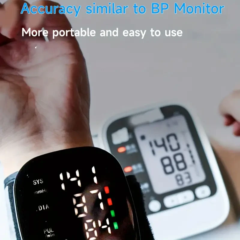 Rechargeable LED Wrist Blood Pressure Monitor with English Voice Broadcast and Storage Box