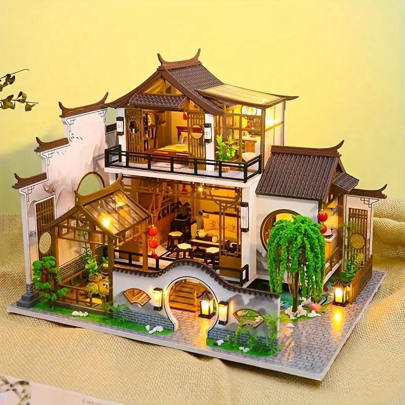 3D Puzzles Assembled Models - Chinese Style Miniature DIY Dollhouse Kit