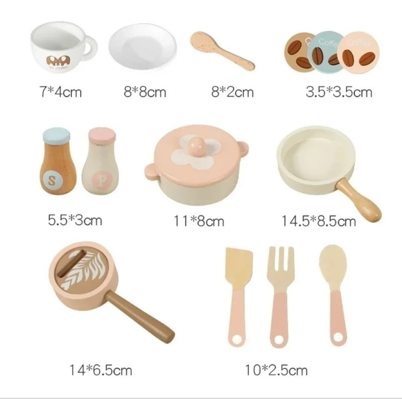 Wooden Kitchen With Coffee Maker/Wooden Kitchen Child With Coffee Machine