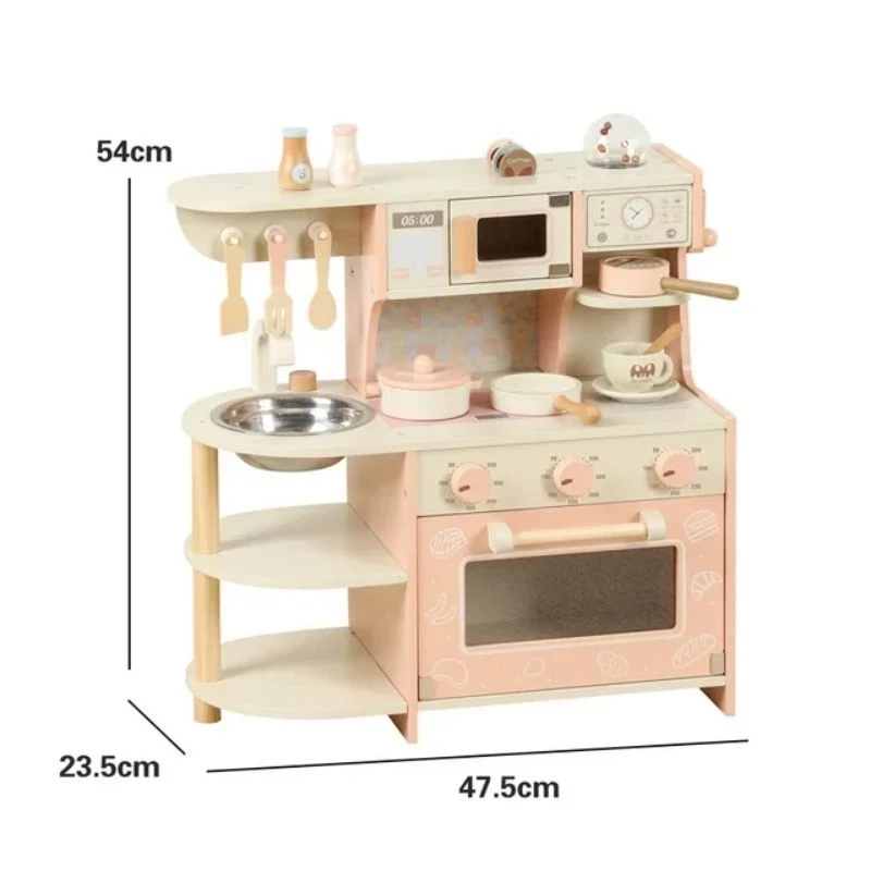 Wooden Kitchen With Coffee Maker/Wooden Kitchen Child With Coffee Machine