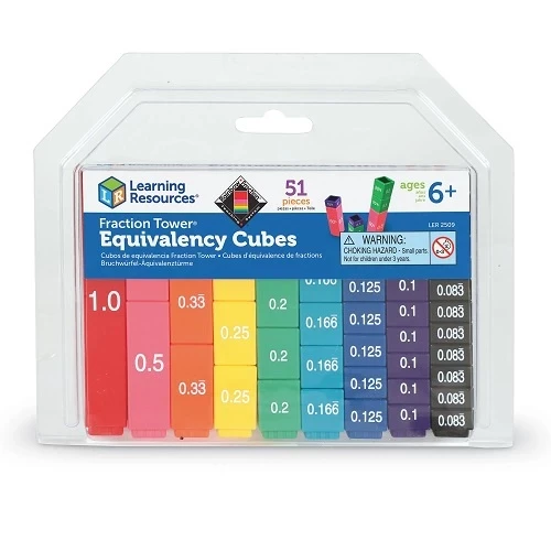 Learning Resources Fraction Tower Equivalency Cubes Children's Toys for Learning Mathematics