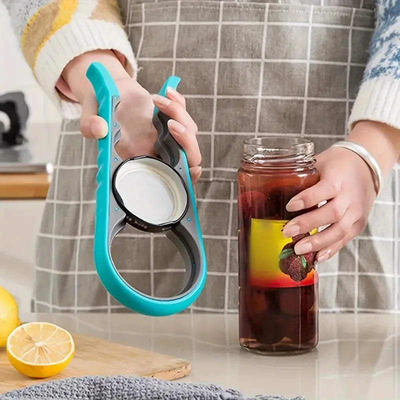 4-in-1 Portable Bottle Opener - Versatile, Non-Slip Can & Jar Opener for Weak Hands, Perfect for Seniors with Arthritis & Youngsters - Ideal Kitchen Gadget & Party Favor