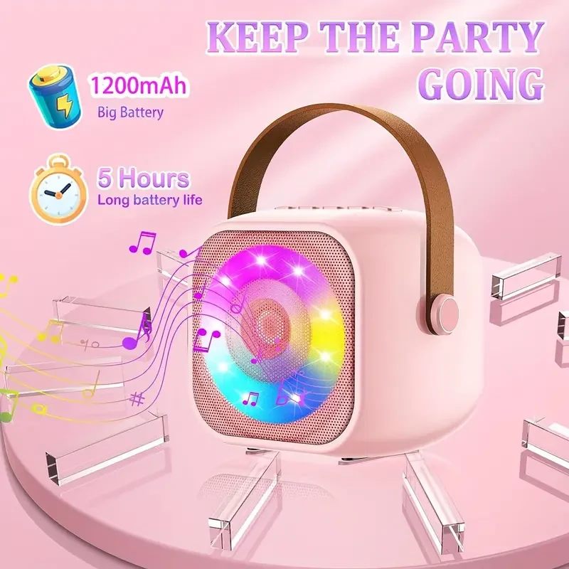 2 microphones, mini Youngsters's karaoke machine