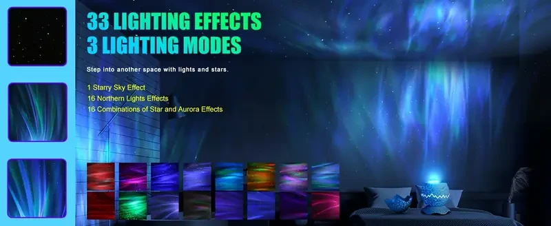 Dinosaur Egg Star Projector Night Light with Color Changing LED,