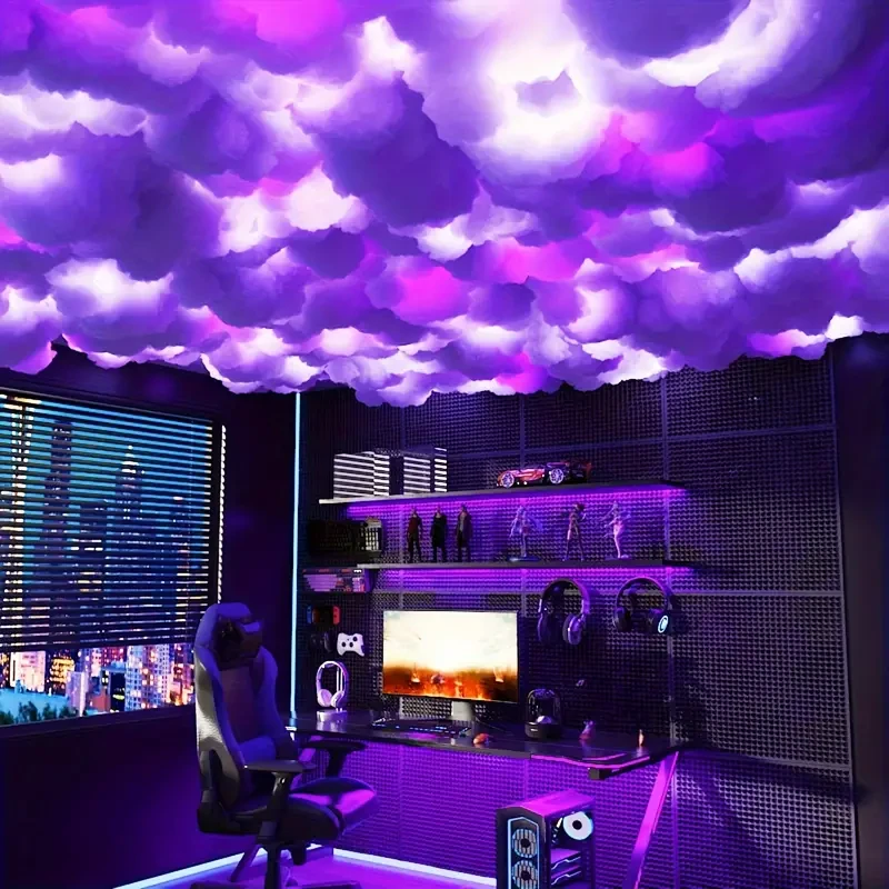 RGB LED Cloud Light Kit with Music Sync, Multicolor Changing Strip Lights