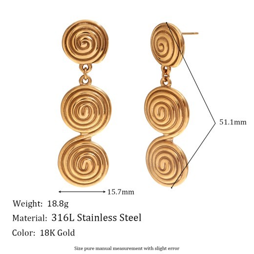 Irregular Beating Pattern Geometric Hollow Out Stitching Eardrops