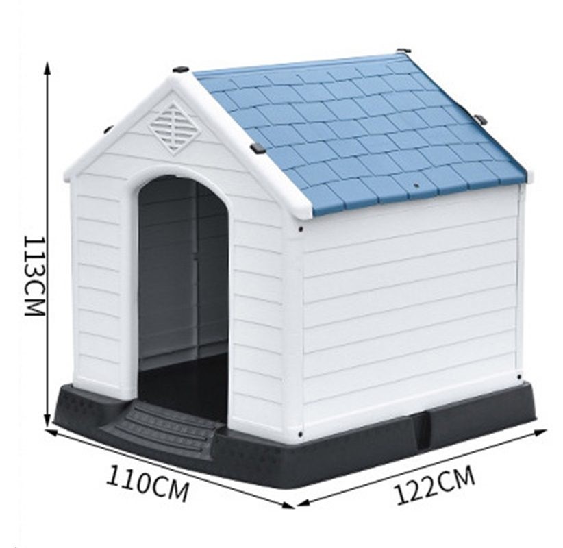 XXL Pet Dog House Plastic Dog Kennel Indoor Outdoor Shelter 122cm
