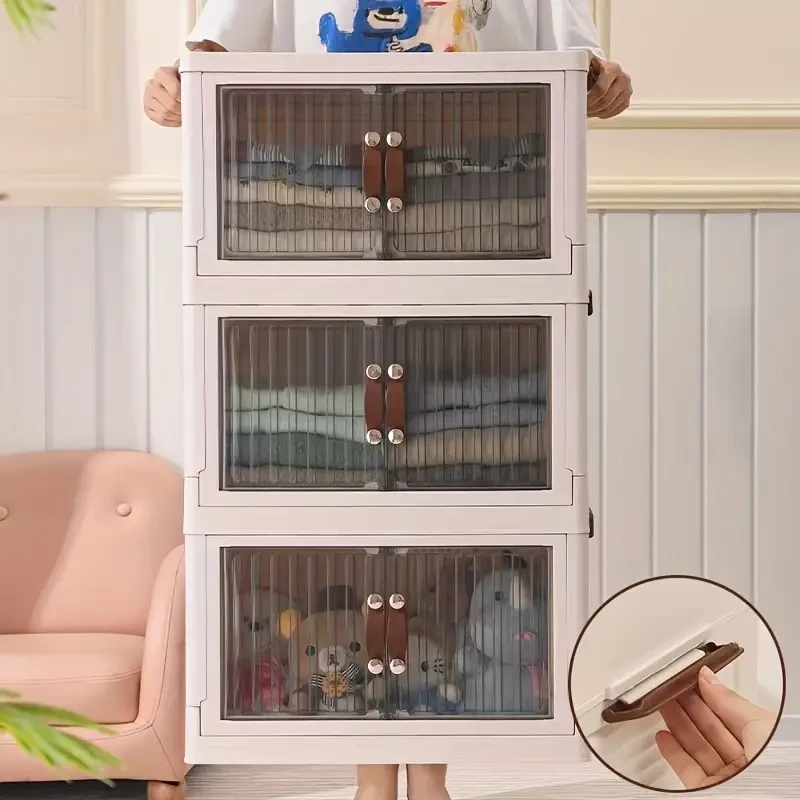 3/4 Layers Big Capacity Folding Storage Box Cabinet - Installation-Free Multi-Layer Plastic Rack