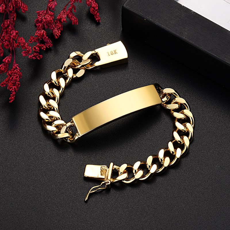 Boutique 18K Gold Plated Side Chain Bracelet