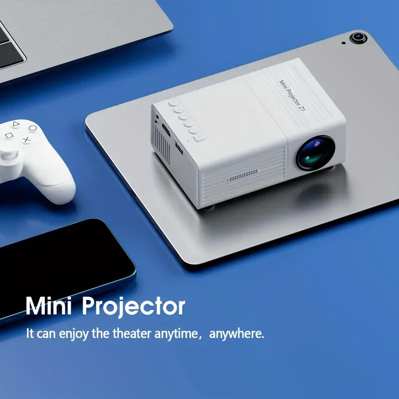 Portable Mini Projector 1080P, 3D-Ready, LCD Display, Tabletop Mount, Button Control, USB Video, 220-240V, 30-49 ANSI Lumens, 2000-2499