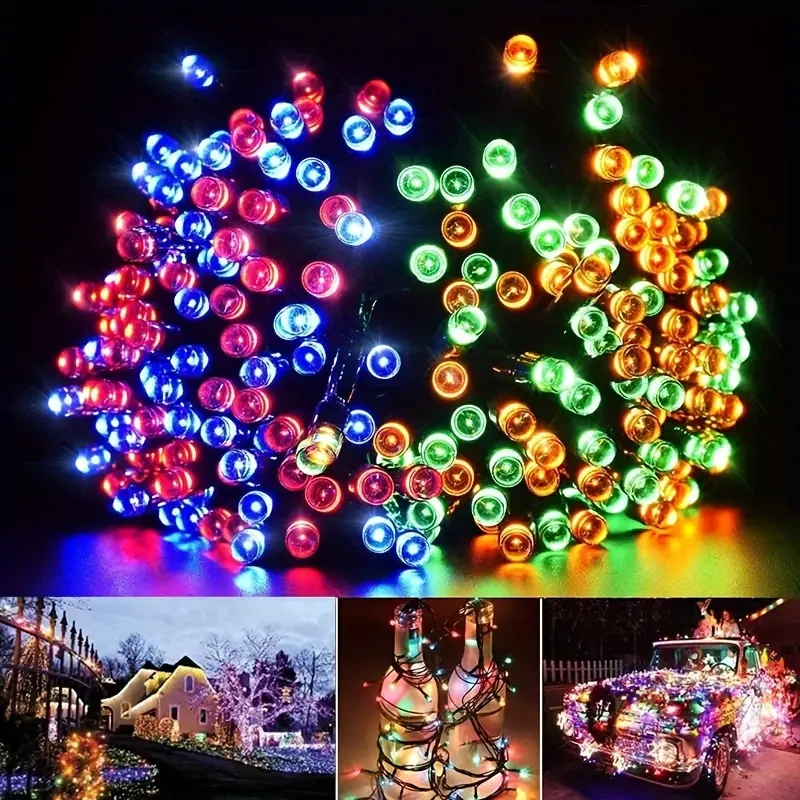 Solar String Lights, RGB Multi-Color & Warm White LED