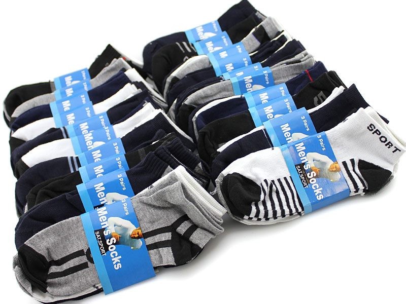WHOLESALE - (60 Pairs) Men's Ankle Socks