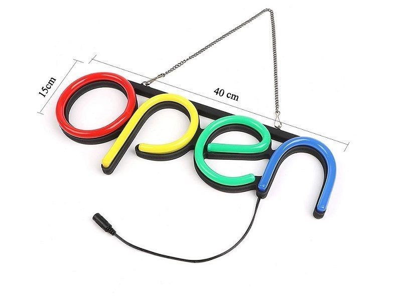 OPEN Sign Neon LED Tube Visual Artwork Bar Pub Club Wall Decor Light
