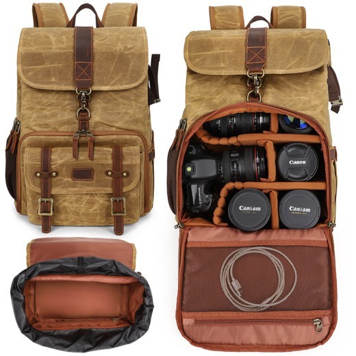 Shoulder Camera Bag Simple Canvas SLR Digital Camera Pure Color Notebook