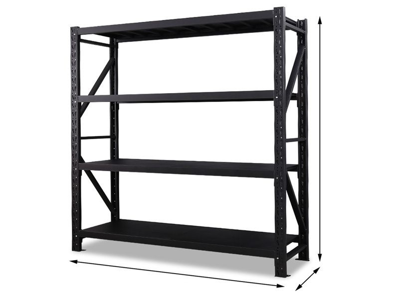 BALCK 2x2x0.5m STORAGE SHELVING WAREHOUSE SHELF SHELVES RACKING RACKS