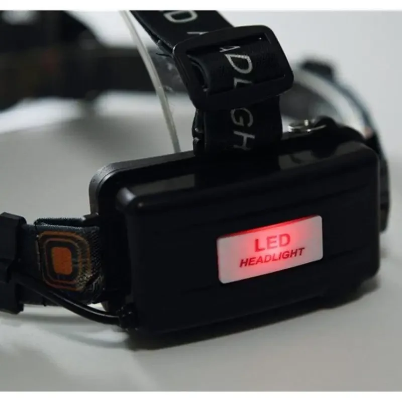 1pc Rechargeable LED Headlamp, 3x T6 6000LM, 4 Modes, CREE XM-L, Polished Metal, PVC Material, Battery-Powered with 18650 Lithium Battery, 36V Max Operating Voltage for Outdoor Activities