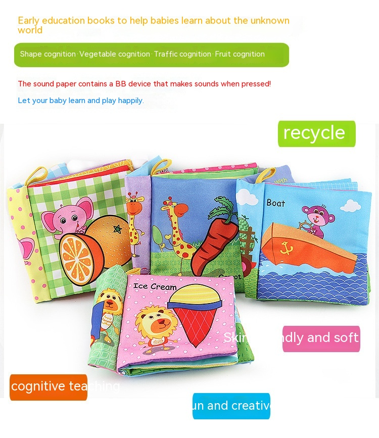 Baby Cloth Book Teaching Aids Development Early Childhood Education Toys
