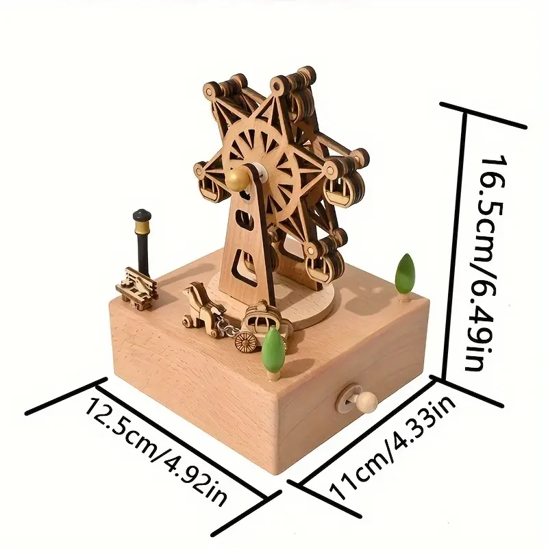 Wooden Merry-Go-Round Music Box