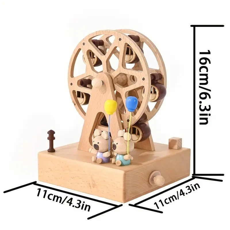 Wooden Merry-Go-Round Music Box