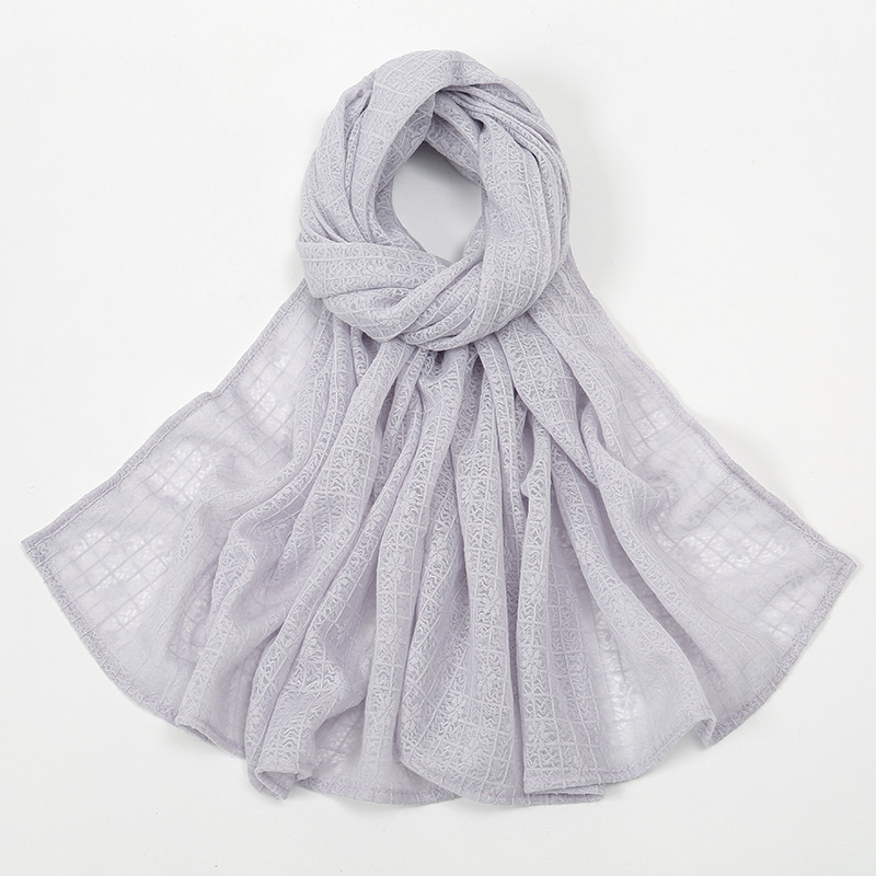 Plaid Jacquard Polyester Scarf Women