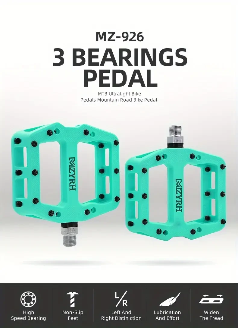 Bicycle Pedal Anti-slip Ultralight Nylon MTB Mountain Bike Pedal 3 Sealed Bearings Pedals Bicycle Accessories