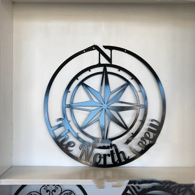 Compass Rose Solid Color Metal Wall Art