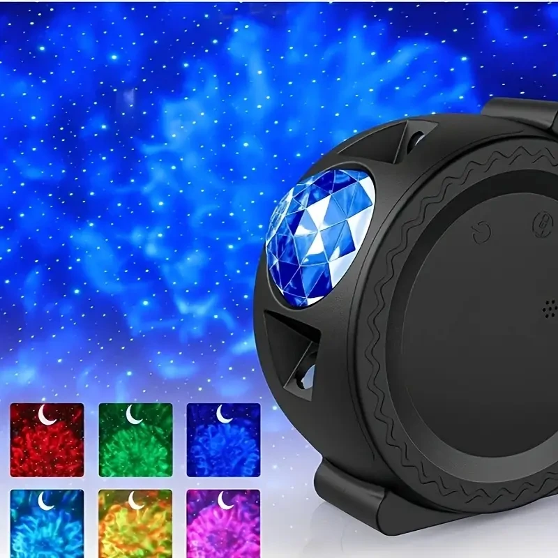 360 Degree Rotation Projection 6 Colors Ocean Wave Projector Night Light