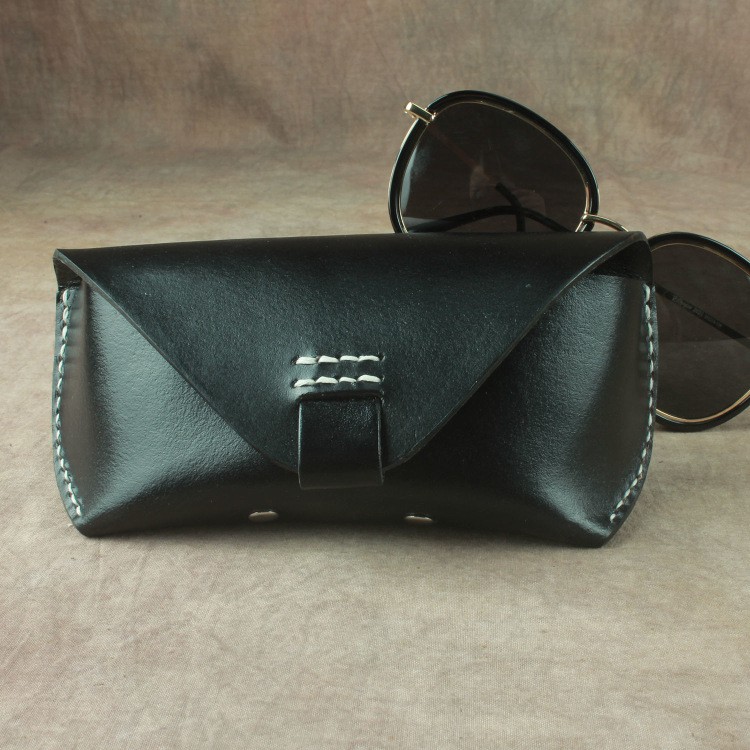 Craftsmanship Handmade Retro Sunglasses Case First Layer Cowhide Glasses Belt Bag