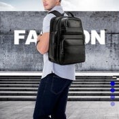 Bopai 851 019811 Large Capacity Anti Theft Waterproof Leather Backpack Laptop.