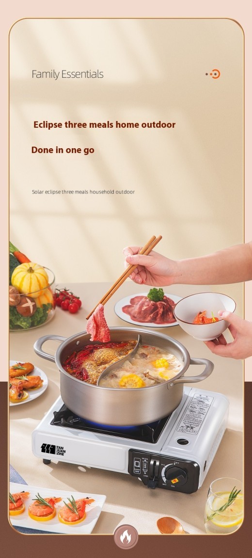 Portable Outdoor Cookware With Card Furnace